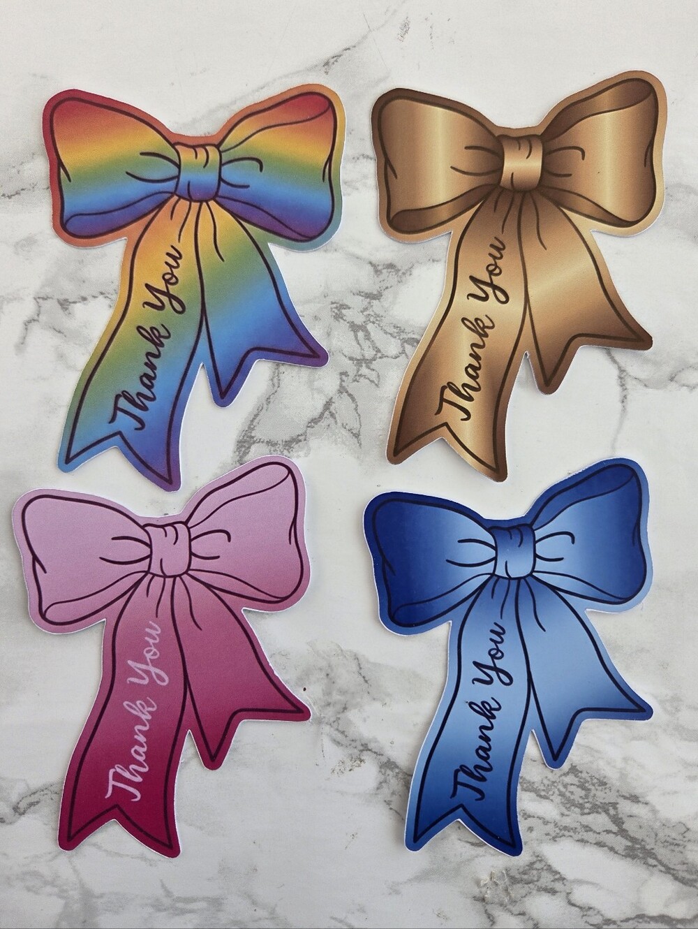 50 Assorted Bows Thank You Cards | Cute Gift Packaging Decoration
